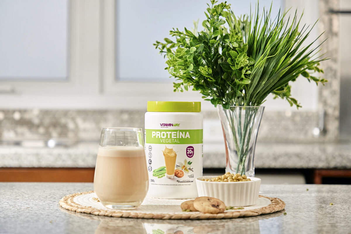 Proteína sobre una mesa